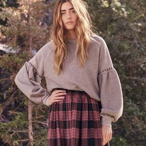 The GREAT Bishop Sleeve Studded Sweatshirt <NEW>